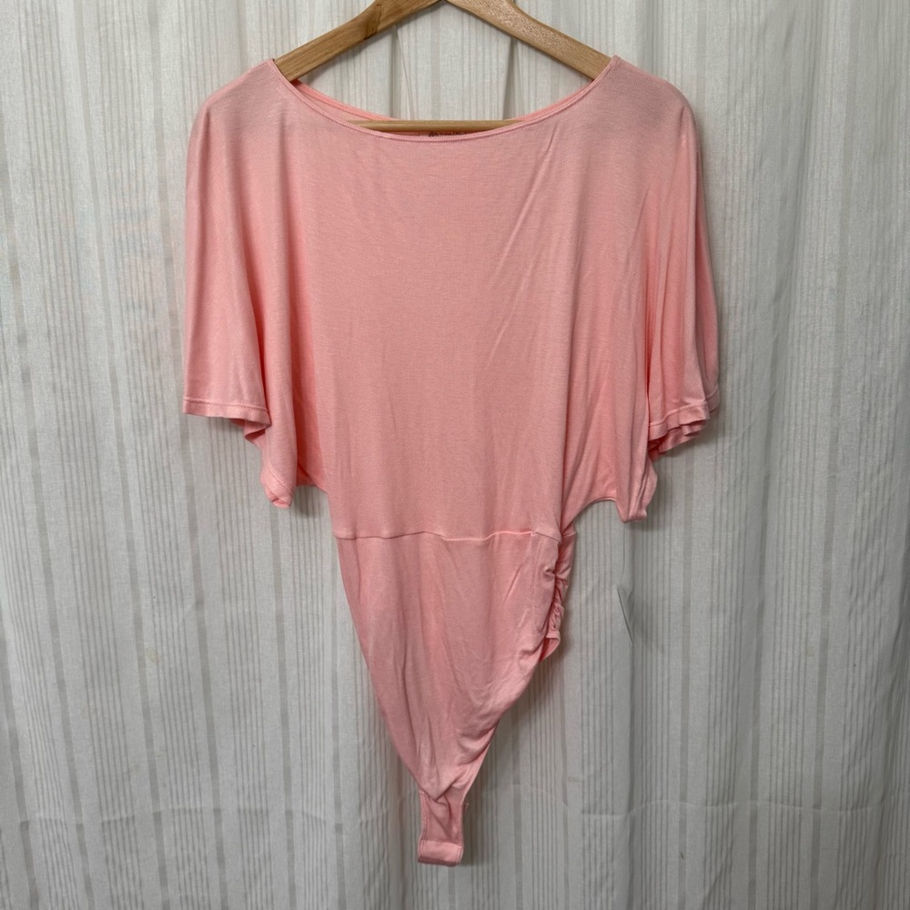 NWT💎 FREE PEOPLE Intimately Homebody Boatneck Bodysuit in Pink Salt - Picture 2 of 10